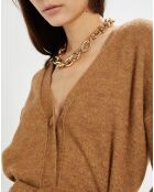 Hannae kamelfarbene Strickweste aus Mischgewebe