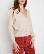 Margaux ecru trui met knoopsluiting