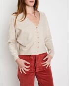 Margaux ecru trui met knoopsluiting