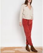 Margaux ecru trui met knoopsluiting