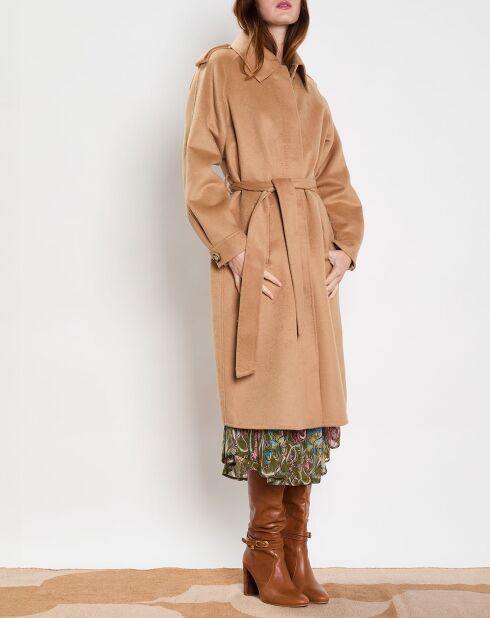 Cappotto Salma in misto lana cammello