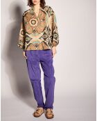 Pantalones elásticos morados Ingrid