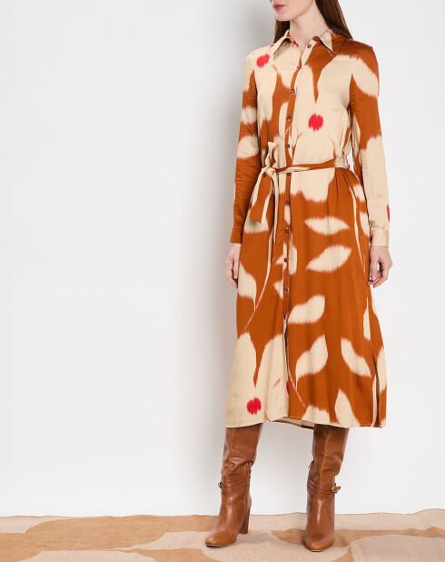 Vestido camisero en terracota Flore