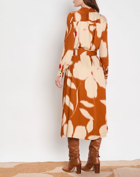 Vestido camisero en terracota Flore