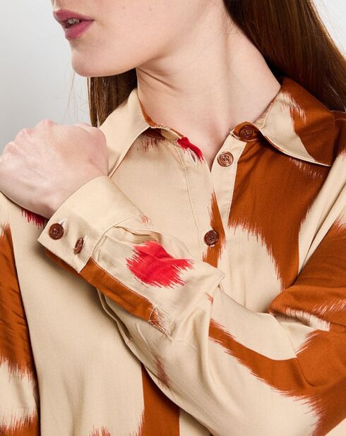 Vestido camisero en terracota Flore