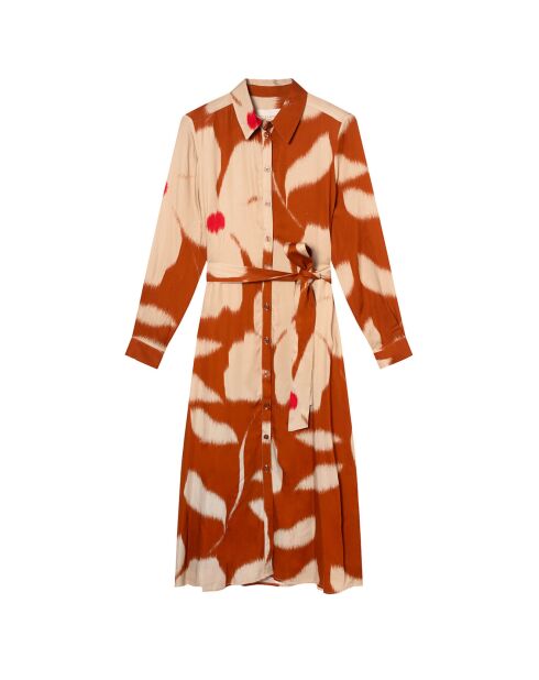Vestido camisero en terracota Flore
