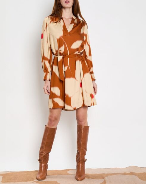 Vestido corto de terracota Flore