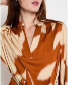 Flore terracotta korte jurk