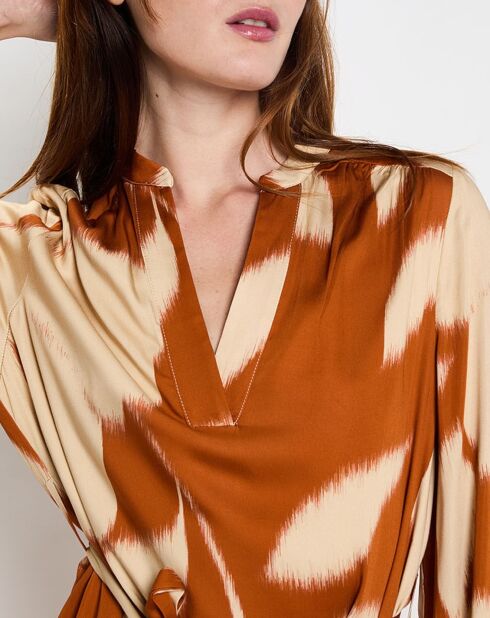 Vestido corto de terracota Flore