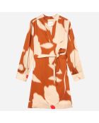 Flore terracotta korte jurk