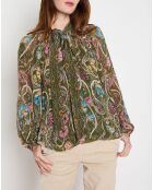 Anna kaki blouse met losse pasvorm