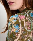 Anna kaki blouse met losse pasvorm