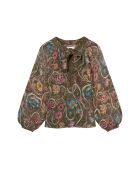 Anna kaki blouse met losse pasvorm