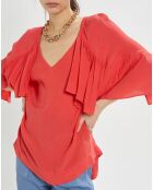 Túnica Aloha con volantes de coral