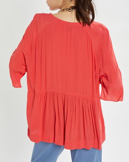 Túnica Aloha con volantes de coral