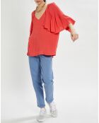 Túnica Aloha con volantes de coral