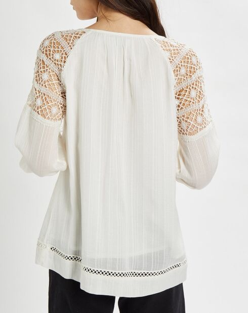 Túnica holgada con guipur crudo