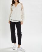 Túnica holgada con guipur crudo