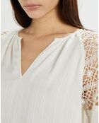 Túnica holgada con guipur crudo