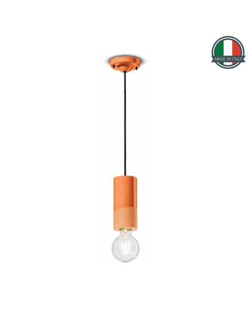 Suspension Pi Pêche Orange 18x8 cm