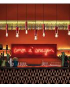 Suspension Pi Pêche Orange 18x8 cm