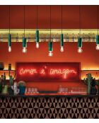 Lampada a sospensione Pi Bottle verde 25x5,5 cm