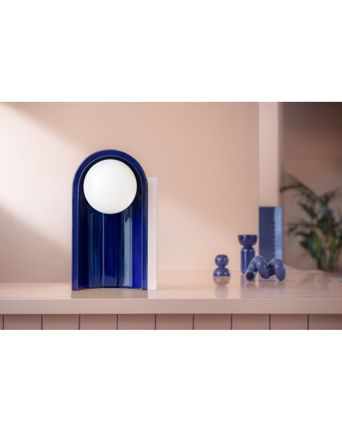 Lampe de table Cléo Crème et Robot Bleu 25x42x23 cm