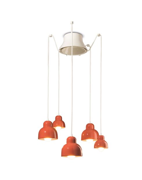 Lampe à Suspension Berimbau Pokè Orange 16x15 cm