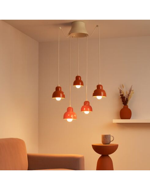Lampe à Suspension Berimbau Pokè Orange 16x15 cm