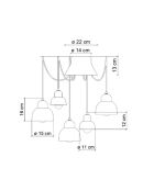 Lampe à Suspension Berimbau Pokè Orange 16x15 cm