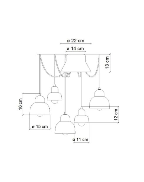 Lampe à Suspension Berimbau Pokè Orange 16x15 cm