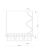 Suspension Yakitori Multicolore 104.5x21x26 / (tot 110) cm