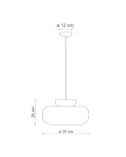 Suspension Maracana' Moka et Blanc de lait 20x37 cm