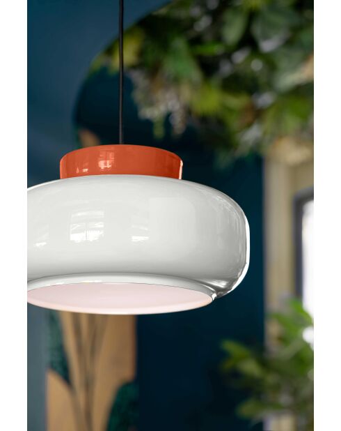 Suspension Maracana' Pokè orange et Blanc de lait 20x37 cm
