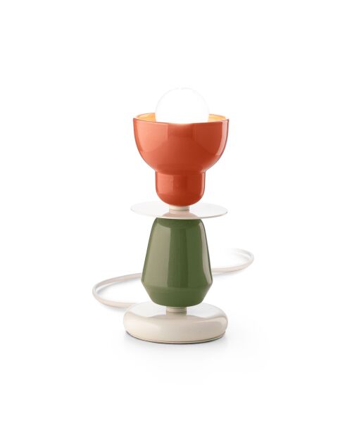 Lampe de Table Berimbau Pokè Orange + Feuille Verte 24x12 cm