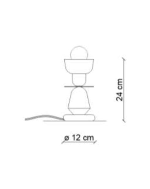 Lampe de Table Berimbau Pokè Orange + Feuille Verte 24x12 cm