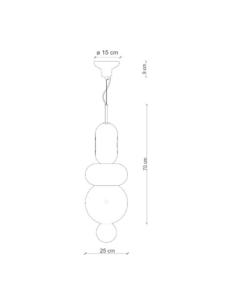Suspension Bumbum Multicolore 60x25 cm