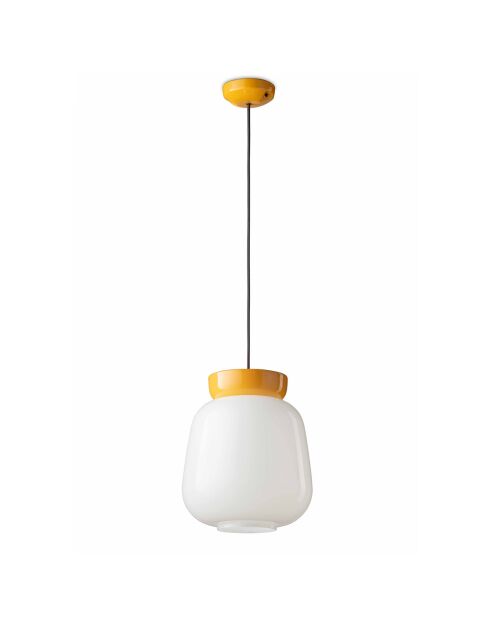 Suspension Corcovado Jaune et Blanc de lait 34x29 cm