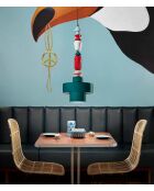 Suspension Lariat Huile verte 74x28 cm