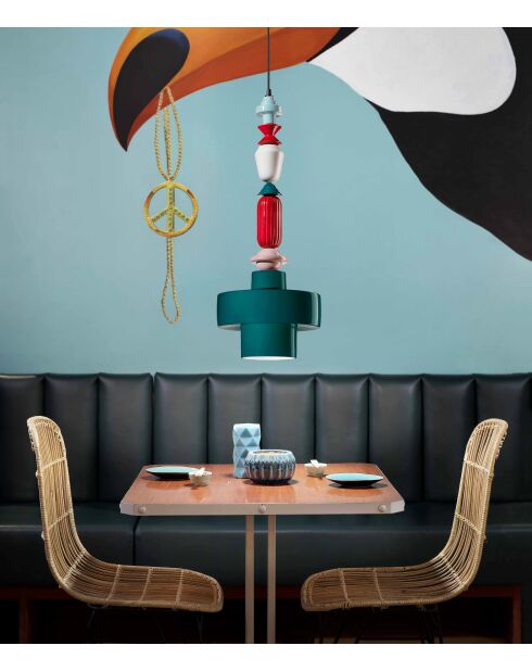 Suspension Lariat Huile verte 74x28 cm