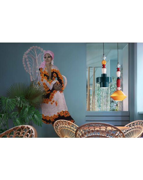 Suspension Lariat Huile verte 74x28 cm