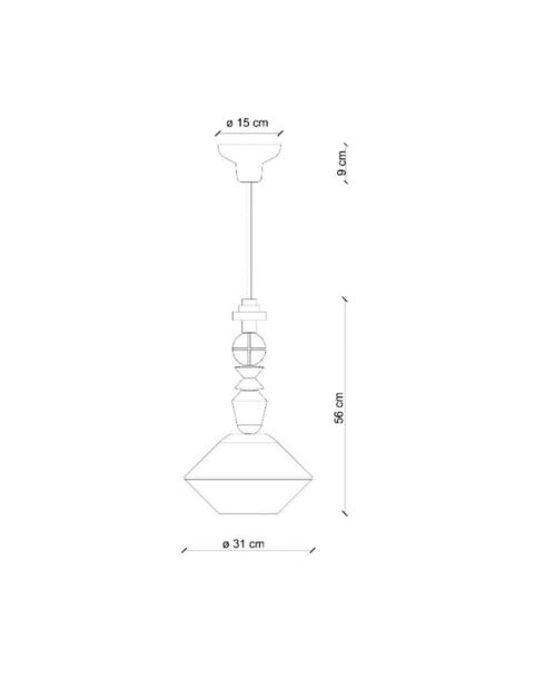 Suspension Lariat Jaune 56x31 cm