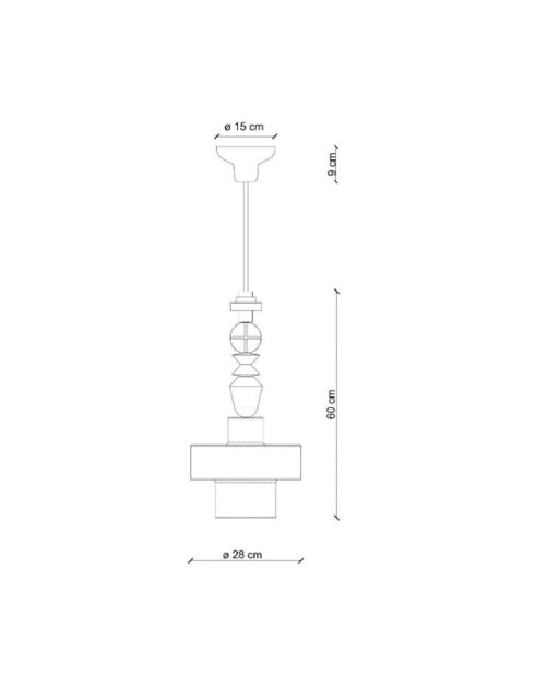 Suspension Lariat Jaune 60x28 cm
