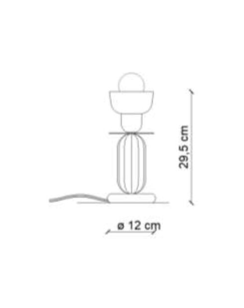 Lampe de table Berimbau Vert feuille + Gris sable 29.5x12 cm