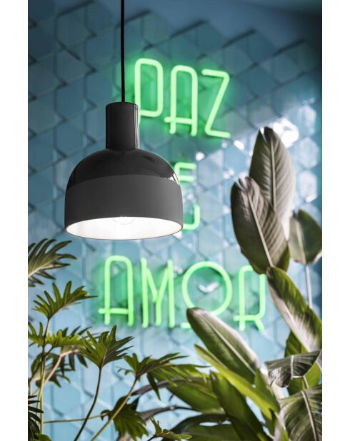 Suspension Caxixi Noir Carbone 26.5x22.5 cm