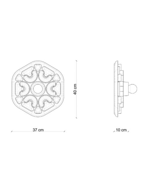 Applique murale multicolore Phytia 40x37x10 cm