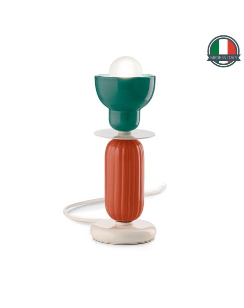 Lampe de Table Berimbau Azul + Pokè Orange 29.5x12 cm