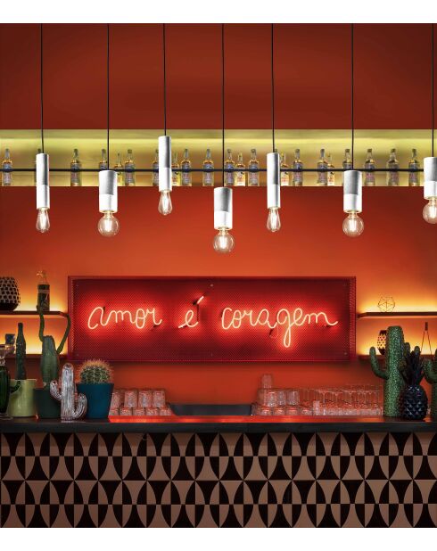 Suspension Pi Blanc Naturel 25x5.5 cm