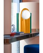 Lampe de table Cléo Turquoise et Jaune 25x42x23 cm