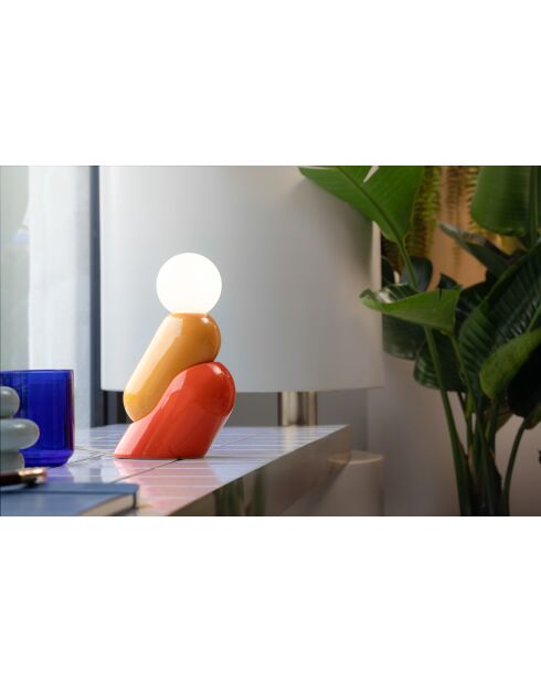Lampe de table Tata Yellow et Orange Fox 10x22x23 cm